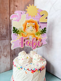 Personalized Pink Dinosaur 3D Cake Topper – Custom Cute Girl Triceratops Birthday Decoration – Fast Shipping (Ships Next Day)
